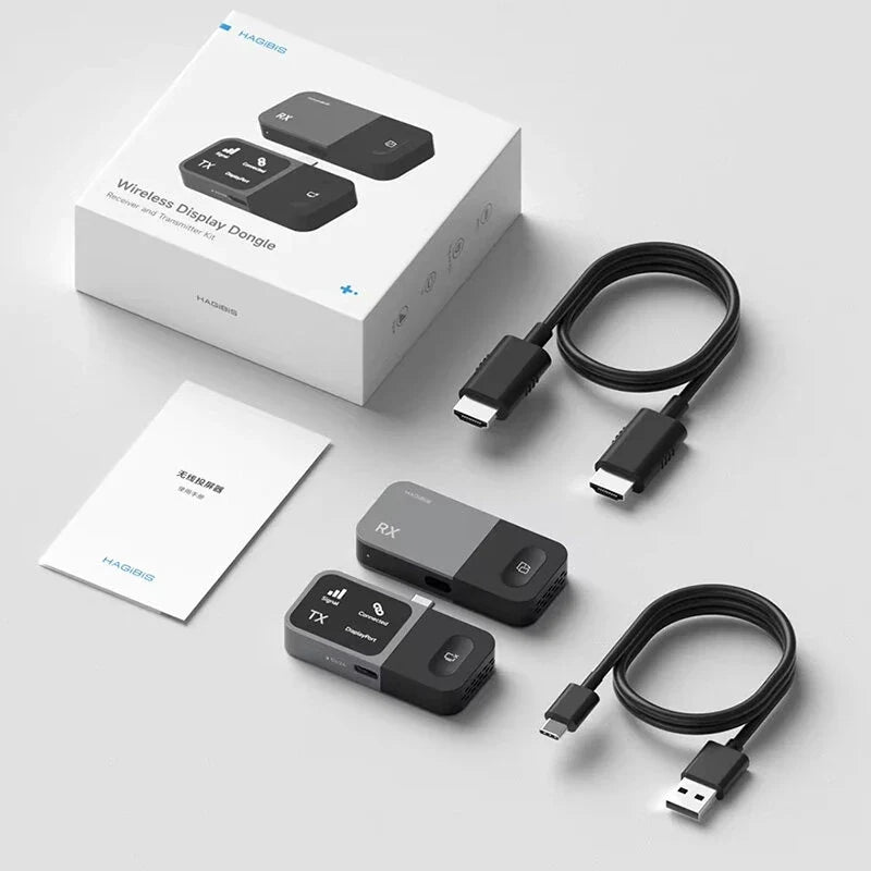 GA10 Wireless USB-C Transmitter and Receiver Kit HD Video Extender Mirroring Dongle for Phone Tablet Laptop Monitor for Apple -Samsung - Black