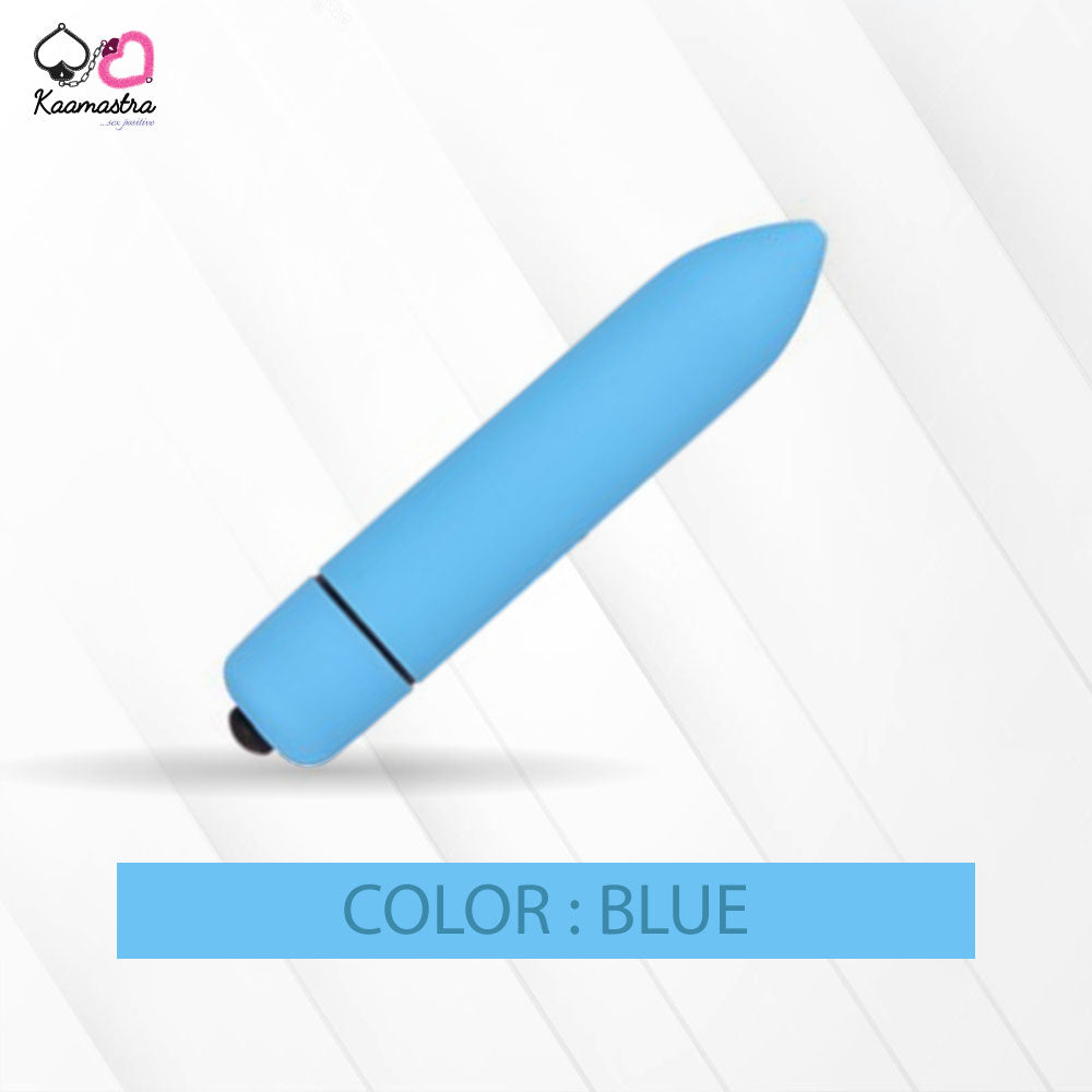 Blue USB-rechargeable bullet vibrator - body-safe silicone for intimate use