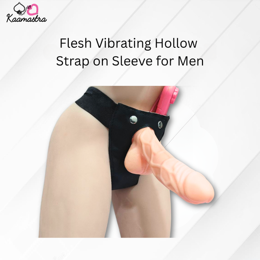 Kaamastra Flesh Vibrating Hollow Strap-on Sleeve for Men | 18 cm