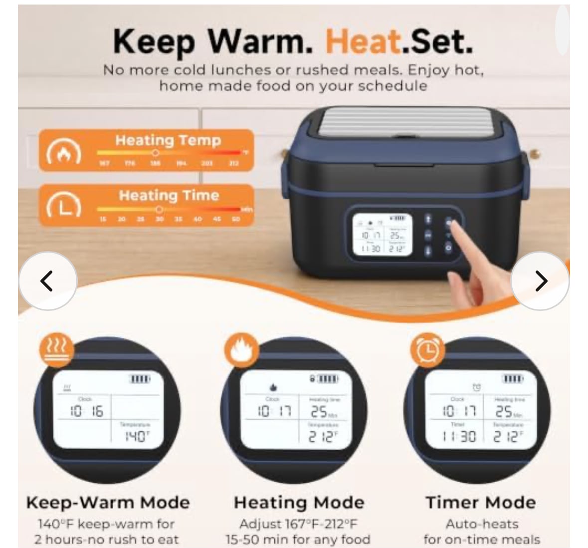Cordless Electric Lunch Box for Adults with APP Control, 27000mAh Battery Powered, 1.5L Portable Timer & Leak-Proof Warmer, Smart for Men Work Travel Truck