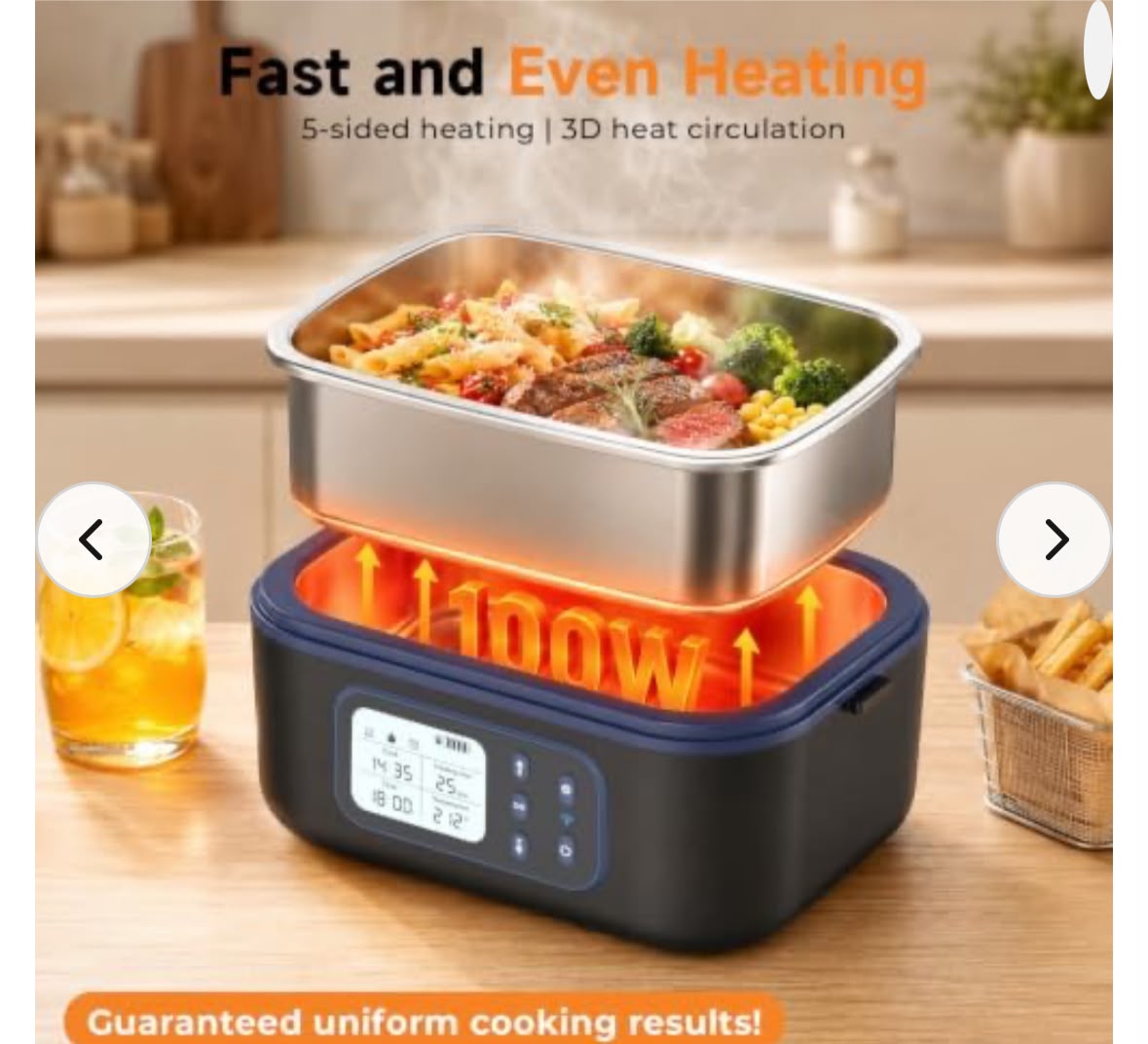 Cordless Electric Lunch Box for Adults with APP Control, 27000mAh Battery Powered, 1.5L Portable Timer & Leak-Proof Warmer, Smart for Men Work Travel Truck
