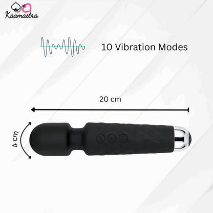 Kaamastra Black Wand Massager and Vibrator For Women