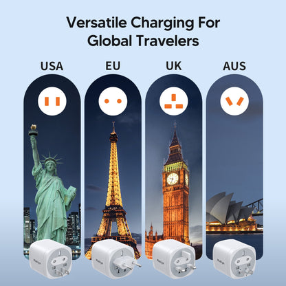 Mukiya   360°   Rotating   4-in-1   Universal   Travel Charger   |   70W   GaN One Turn. Power Anywhere. Ready for iPhone 18 Pro.