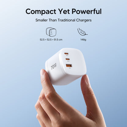Mukiya   360°   Rotating   4-in-1   Universal   Travel Charger   |   70W   GaN One Turn. Power Anywhere. Ready for iPhone 18 Pro.