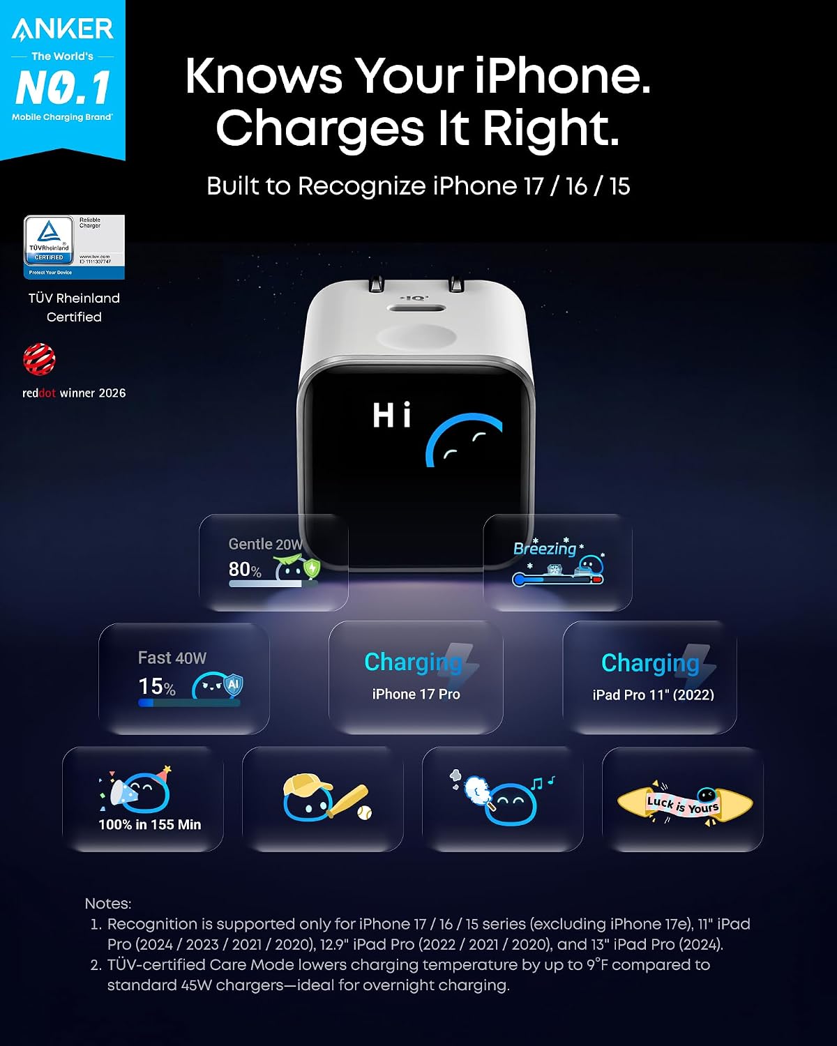 Anker Nano charger, black for Cellular Phones, USB Type C