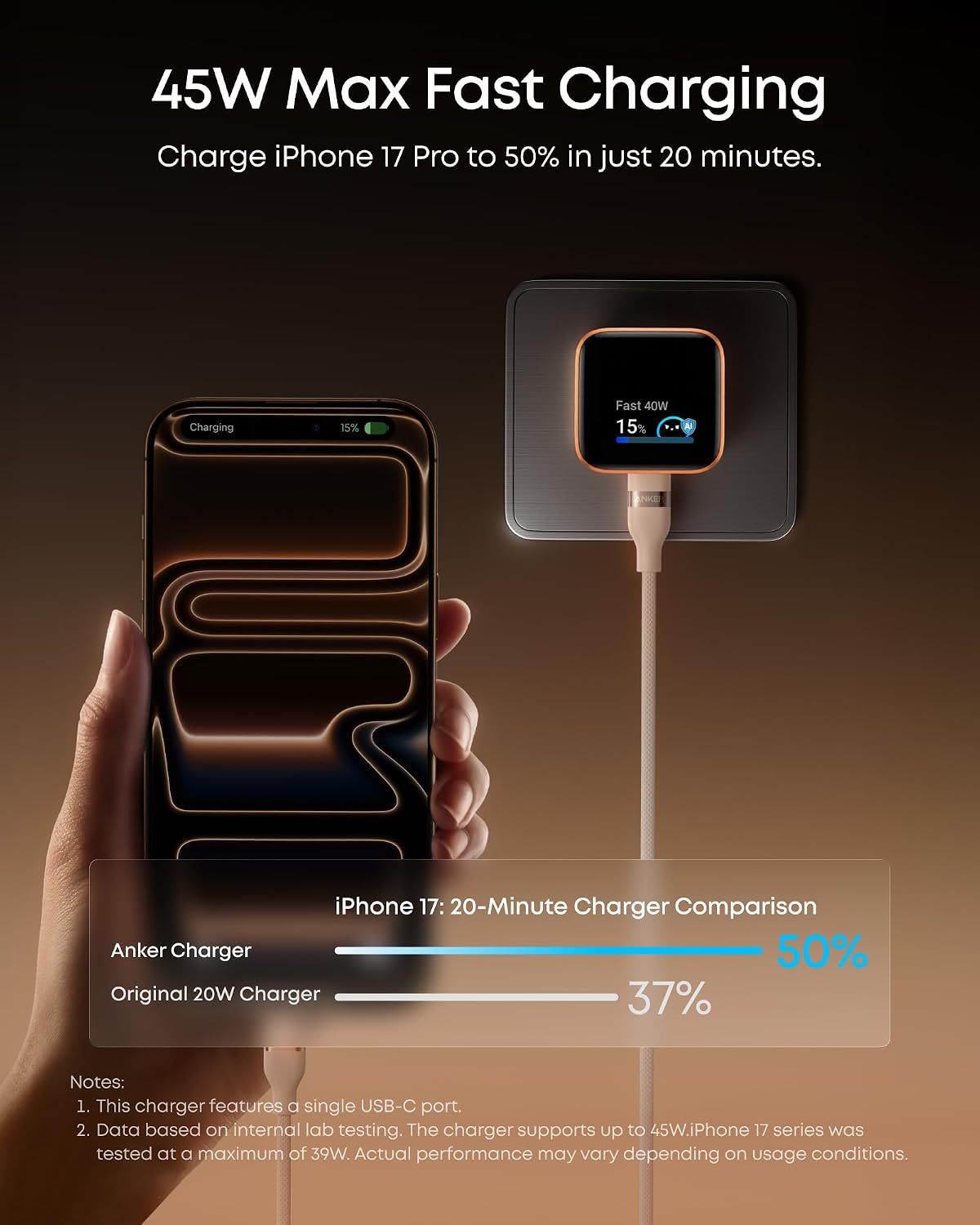 Anker Nano charger, black for Cellular Phones, USB Type C