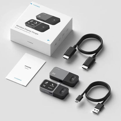 GA10 Wireless USB-C Transmitter and Receiver Kit HD Video Extender Mirroring Dongle for Phone Tablet Laptop Monitor for Apple -Samsung - Black
