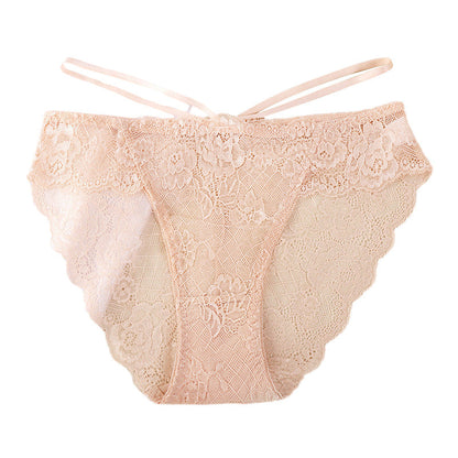 Sexy Women's Signature Lace Thong Low Rise with Breathable Cotton Crotch