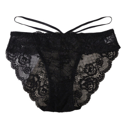 Sexy Women's Signature Lace Thong Low Rise with Breathable Cotton Crotch